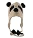 Lungta Adults Size Panda 100% Wool Pilot Ski Animal Cap / Hat With Fleece Lined
