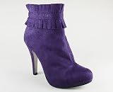 Pleated Ruffle Suede Finish Bootie