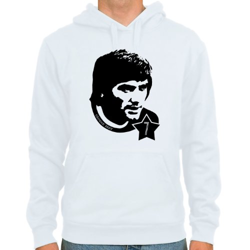 Kapuzensweater George Best ::: Farbauswahl: skyblue oder weiß ::: Größen: M-XL ::: Fußball-Kult