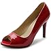 Ollio Women's Shoe Open Toe High Heel Enamel Basic Pump