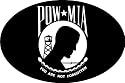 Oval POW MIA Bumper Sticker 6 inch by 4 inch