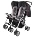Baby : Combi Twin Savvy LX Side by Side Double Stroller in Black/Chili