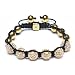 Bling Jewelry Gold Faceted Beads Swarovksi Crystal Bead Unisex Macrame Bracelet 10-12mm