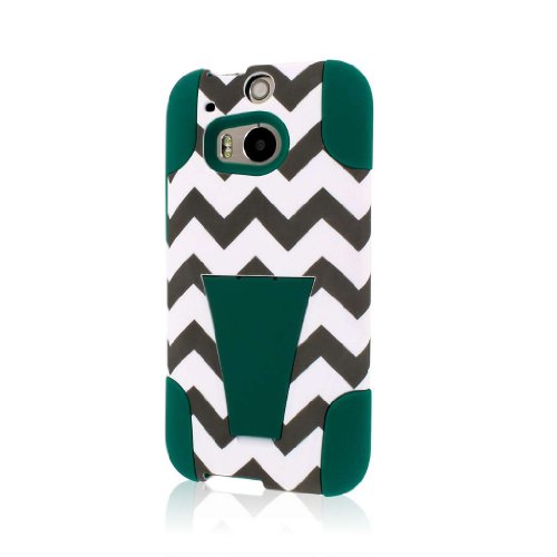 Empire MPERO IMPACT X Series Kickstand Case for The All New HTC One M8 - Retail Packaging - Teal Chevron
