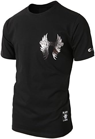 R2P Men's Cool Fashion Crown Wings Printing Short-Sleeve T-Shirts BLACK US M/Asia L (KMTTS0364)