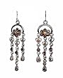 Earrings - E6 - Swarovski Crystal Flower Chandelier ~ Smoky Topaz