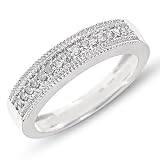 1/4 Carat T.W. Round Cut Diamond Mens Wedding Ring 14K White Gold Wedding Ring - Free Gift Box -