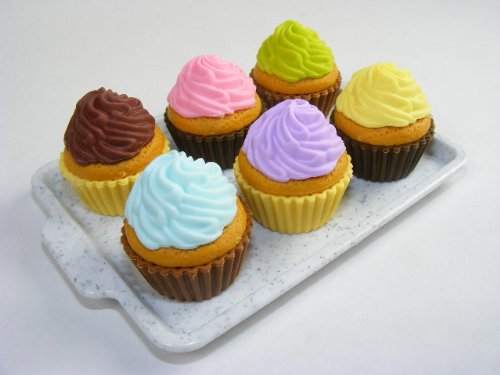 Japanese Iwako Eraser Set - Cupcakes (six colors)