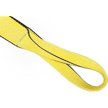 Mazzella EE1 Edgeguard Nylon Web Sling, Eye-and-Eye, Yellow, 1 Ply, Twist Eyes, Vertical Load Capacity