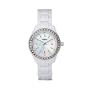 Fossil Women's ES2437 White Resin Bracelet White Mother-Of-Pearl Glitz Analog Dial Watch