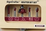Milescraft 2203 5-Piece Router Bit Set for Signmaking