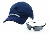 SawHorse AMBB1541 Blue Cap with (SH1541) Safety Eyewear, Smoke Lens, Crystal Black Frame