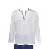 Produkt-Bild: Mens Embroidered Kurta L&auml;ssige Baumwoll-Shirt Indien Chest L 107 Cms&nbsp;