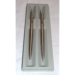 Stainless Steel Parker Jotter Ballpoint Pen and Mechanical Pencil Set