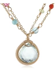 Dana Kellin Fabulously Colorful with Flourite Heart and Gemstone Accents Pendant Necklace, 17.87"
