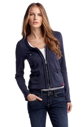 edc by ESPRIT Damen Sweatshirt 101CC1J006, Gr. 36 (S), Blau (dark night blue 457) Preisvergleich