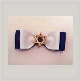 Hanukkah 3 Inch Infant Bow, Small Metal Barrette