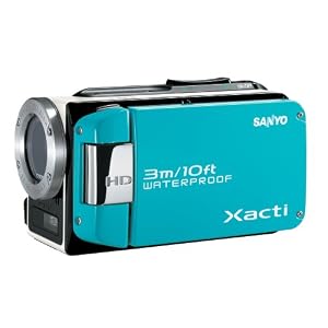 Sanyo VPC-WH1 HD Waterproof Flash Memory Camcorder w/ 30x Optical Zoom (Blue)