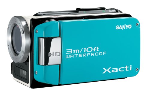 Sanyo VPC-WH1 HD Waterproof Flash Memory Camcorder w/ 30x Optical Zoom (Blue)