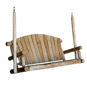 Lakeland Mills Cedar Log Porch Swing