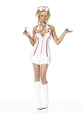 Sexy Naughty Nurse Costume Zipper Front Mini Dress 3 Piece Set