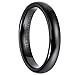 Black Ceramic Ring by CERAMIC GESTALT® - 4mm . Domed & Polished Design. (Size 5 to 14).