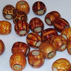 Darice(r) Big Value! 16mm Printed Wood Barrell Beads - 24pk/wood