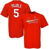 Majestic St Louis Cardinals #5 Albert Pujols Red Youth Player Name & Number T-shirt