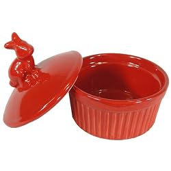Provence Rabbit Pate Oven Crock Red