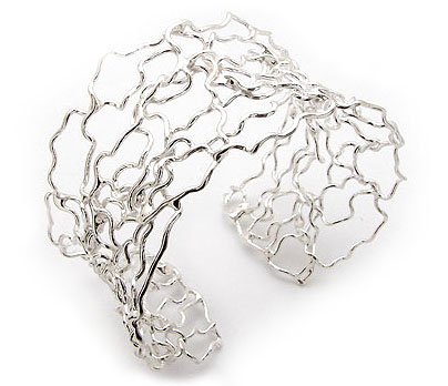 Unique Filigree Wirework Adjustable Sterling Silver Cuff Bracelet 7″ – 7.5″