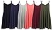 Women Casual Spaghetti Strap Beach Loose Halter Tank Cover Up Sleep Dress Navy M