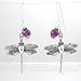 Amethyst Dragonfly Dangle Earrings in Sterling Silver, #8642