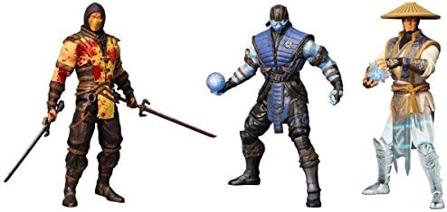 PX EXCLUSIVE Mortal Kombat X Series 1 Raiden, Scorpion & Sub-Zero 6" Set of 3 Action Figures