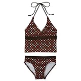 Girls' Xhilaration 2-pc. Dot Tankini - Coral/Brown