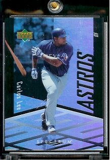2007 Upper Deck Spectrum Baseball Card #44 Carlos Lee Houston Astros - Mint Condition - In Protective Display Case !