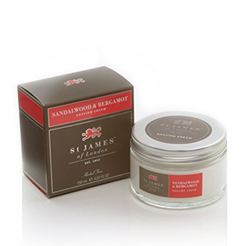Sandalwood and Bergamot Shave Cream Tub 5.07oz shave cream by St. James of London