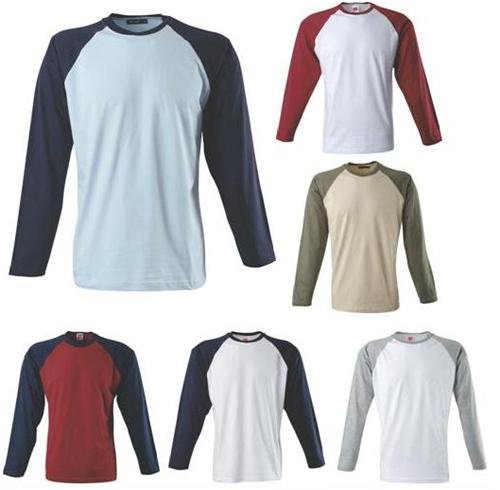 Baseball T-Shirt mit langen Ärmeln von Hanes im Raglan Stil mit kontrastfarbenen Ärmeln in 6 Farben und den Grössen S, M, L, XL und XXL