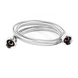 uxcell　シャワーホース　シャワーホースパイプ　シルバートーン　メタル　80cm　19mm