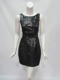 Rolando Santana womens gemma black metallic boatneck dress 4