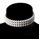 3 Tier Faux Pearl Collar Necklace (Snow White)