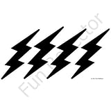 Black Lightning Bicycle Reflective Reflector Sticker