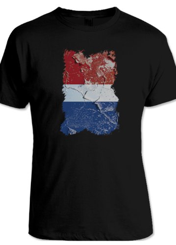 net-shirts NIEDERLANDE VINTAGE FLAG SHIRT T-Shirt, Größe M, Schwarz
