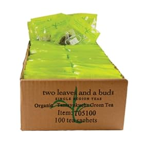 Two Leaves and a Bud Organic Tamayokucha Green Tea, Tea Bags, 100 Count