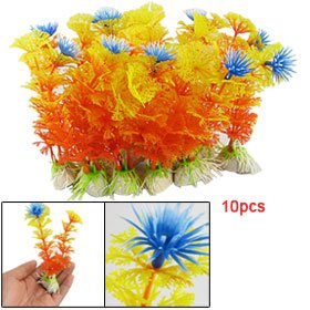 10 x Aquarium Plastic Artificial Plants Fish Tank Decor