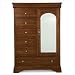 French Classics Solid Cherry Wardrobe Chest in Satin Cherry Finish