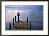 A Girl Balances a Water Jar, Myanmar Collections Framed Photographic Poster Print by Keren Su, 29x21