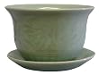 Traditional Chinese celadon planter / pot with saucer - hand glazed porcelain