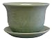 Traditional Chinese celadon planter / pot with saucer - hand glazed porcelain