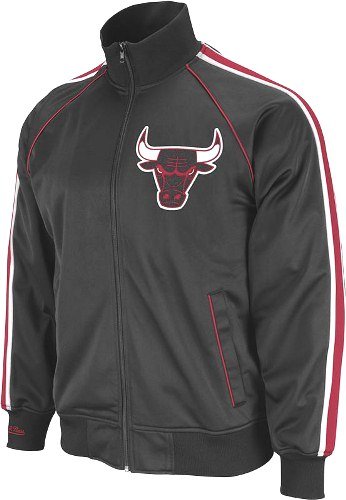 Mitchell & Ness Chicago Bulls Black Final Score Full Zip Track Jacket (Small)