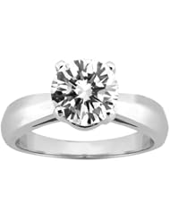 1.00 Ct Round H/I SI1/SI2 Diamond 18K White Gold Ring